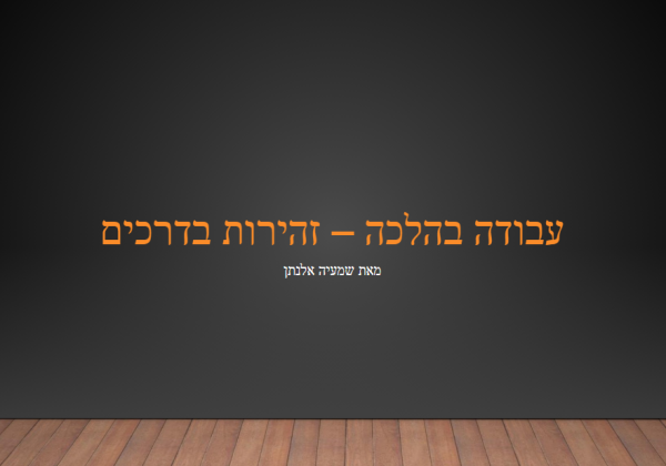 הלכות זהירות בדרכים